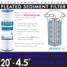 Puretec PP Series PP05LD2_Polyester Pleated Sediment Cartridge, 20 "x 4.5" 5um