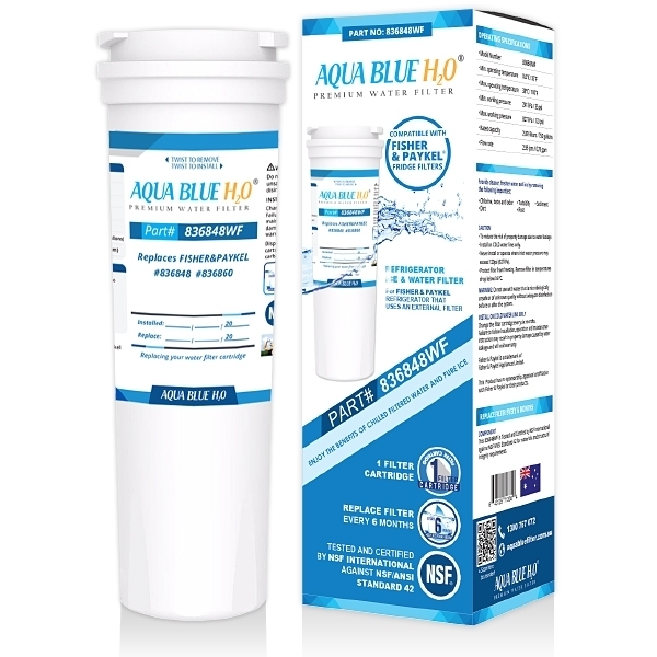 Fisher & Paykel 836848 862285 AQUA Blue H20 Fridge Water Filter