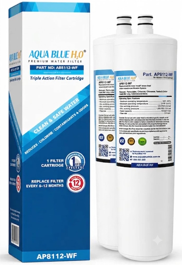 2x AP8112WF Compatible Filter for 3M Aqua-Pure AP8112 AP8000 by Aqua Blue H2O