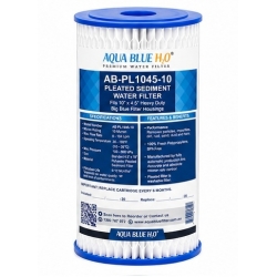 10" x 4.5" Whole House Big Blue Pleated Sediment 10 Micron Water Filter Replacement Cartridge