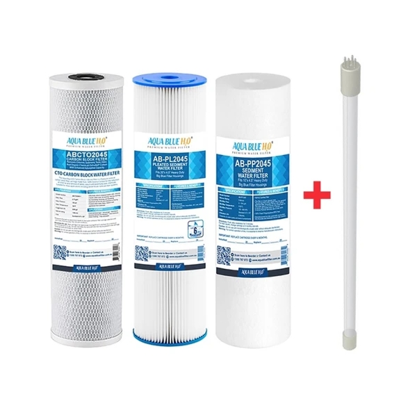 Big Blue 20" x 4.5" 3 Stage Filter Set with RL7 UV Lamp - Suits Puretec Hybrid E13 & I13