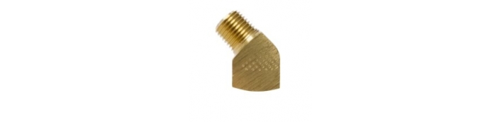 25E 45˚ NPT M & F Extruded Elbow - Brass Adaptors &ndash; NPT