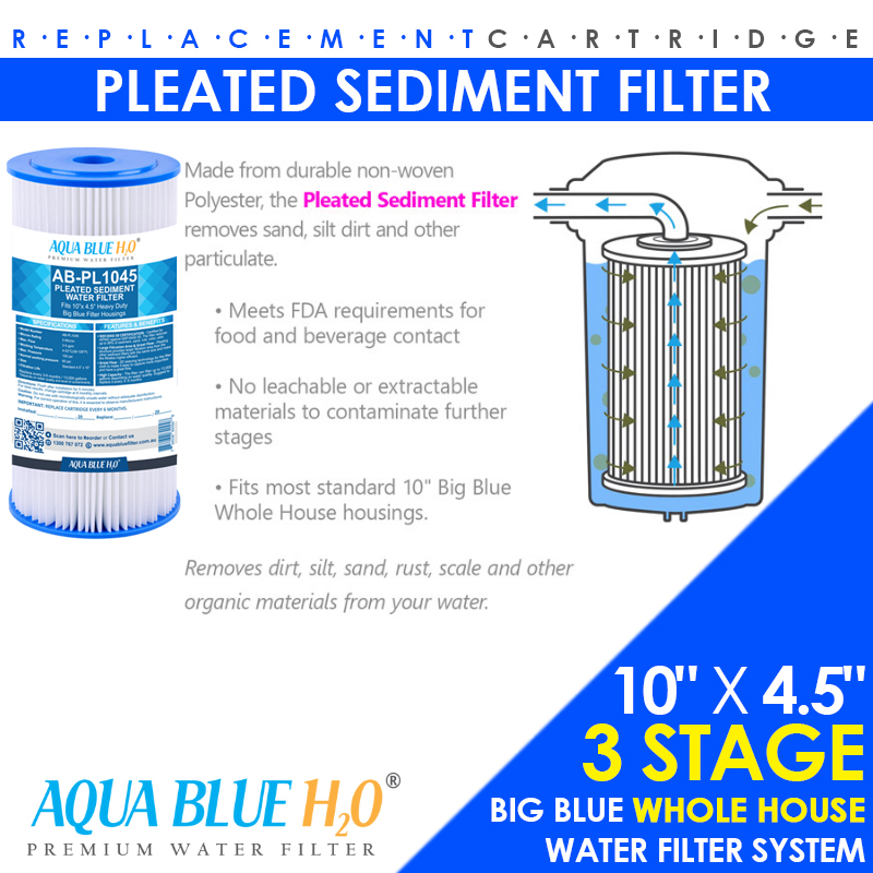 Puretec PL05MP1 Pleated Sediment Water Filter Cartridge 4.5 x 10